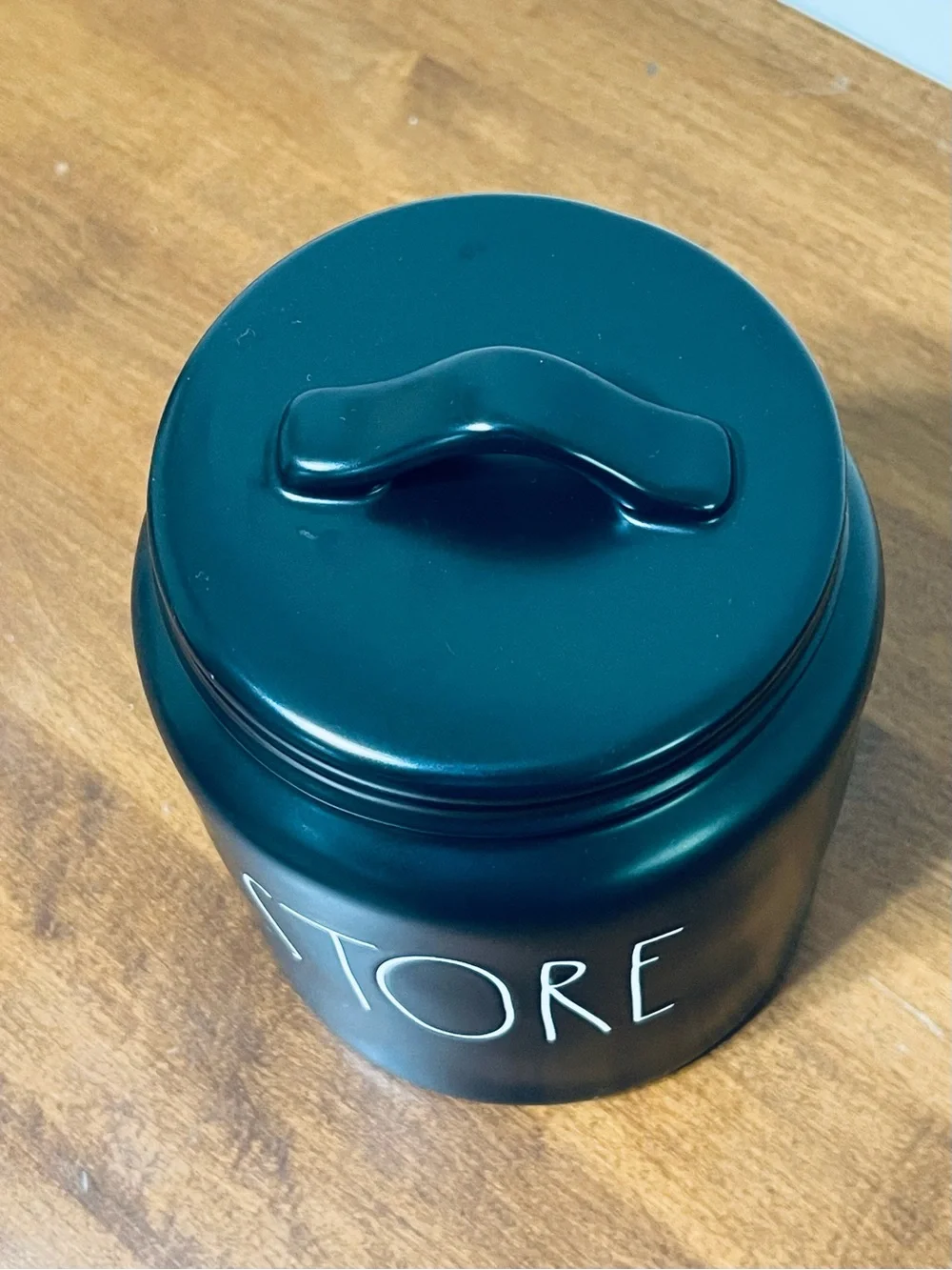 Rae Dunn Artisan Collection By Magenta Black STORE Ceramic Canister Sealing Lid